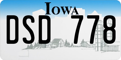 IA license plate DSD778