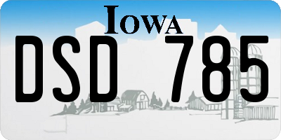 IA license plate DSD785