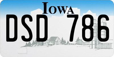 IA license plate DSD786