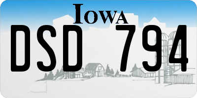IA license plate DSD794