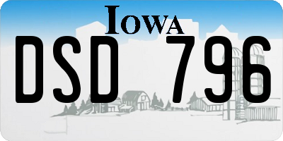 IA license plate DSD796