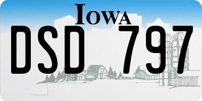 IA license plate DSD797
