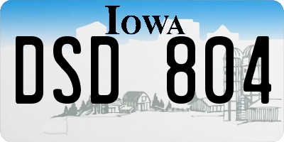 IA license plate DSD804
