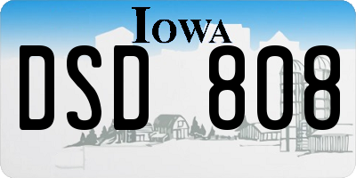 IA license plate DSD808
