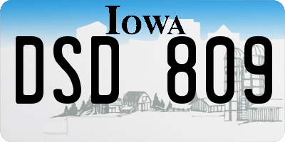 IA license plate DSD809