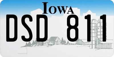IA license plate DSD811