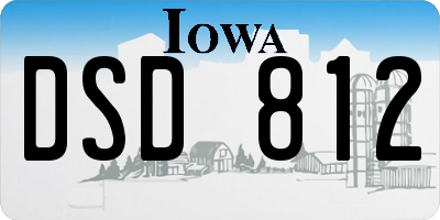 IA license plate DSD812