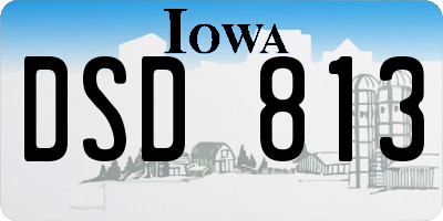 IA license plate DSD813