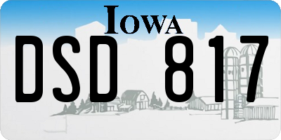 IA license plate DSD817