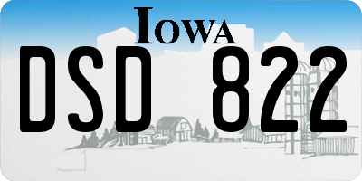 IA license plate DSD822