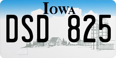 IA license plate DSD825