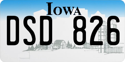 IA license plate DSD826