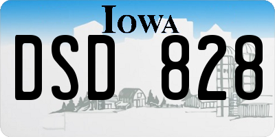 IA license plate DSD828