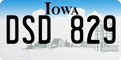 IA license plate DSD829