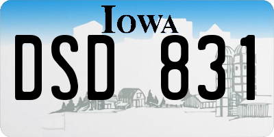 IA license plate DSD831