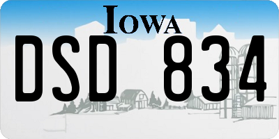 IA license plate DSD834