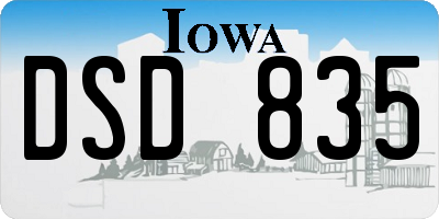 IA license plate DSD835