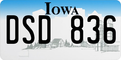 IA license plate DSD836