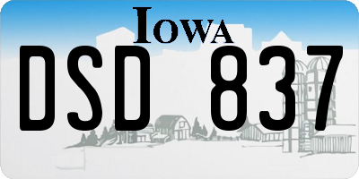 IA license plate DSD837