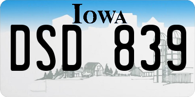 IA license plate DSD839