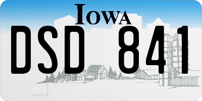 IA license plate DSD841
