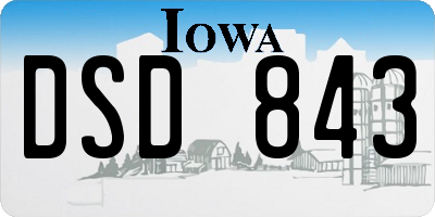 IA license plate DSD843