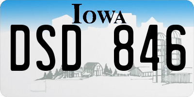 IA license plate DSD846