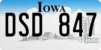 IA license plate DSD847