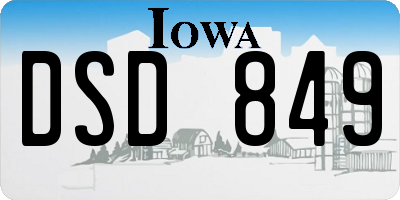 IA license plate DSD849