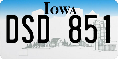IA license plate DSD851