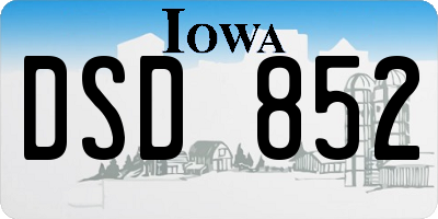 IA license plate DSD852