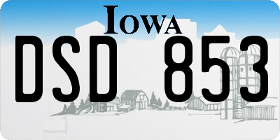 IA license plate DSD853