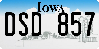 IA license plate DSD857