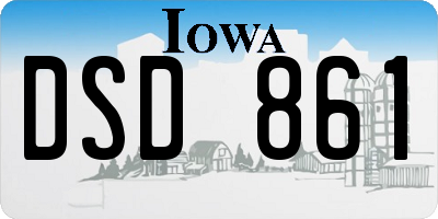 IA license plate DSD861