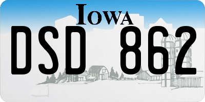 IA license plate DSD862