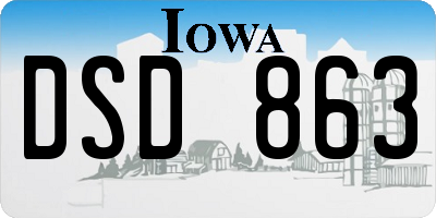 IA license plate DSD863