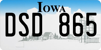 IA license plate DSD865