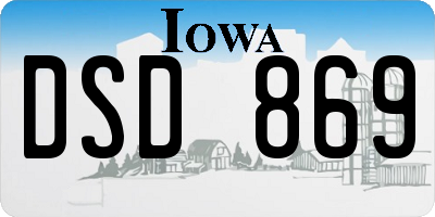 IA license plate DSD869
