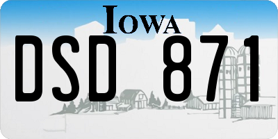 IA license plate DSD871