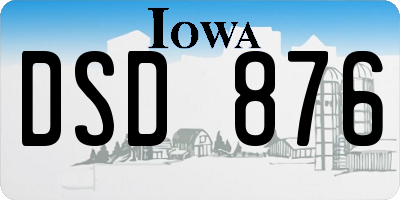 IA license plate DSD876