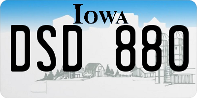 IA license plate DSD880