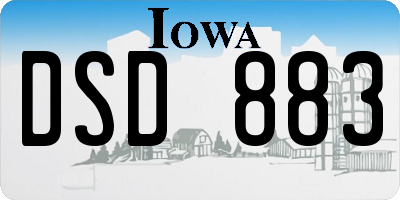 IA license plate DSD883
