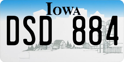 IA license plate DSD884