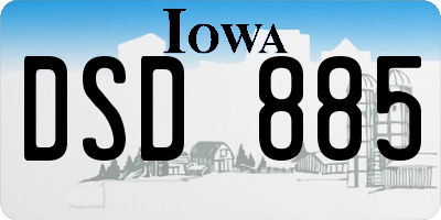 IA license plate DSD885
