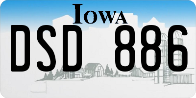 IA license plate DSD886