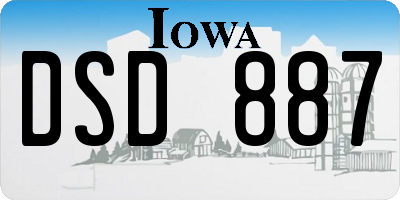 IA license plate DSD887