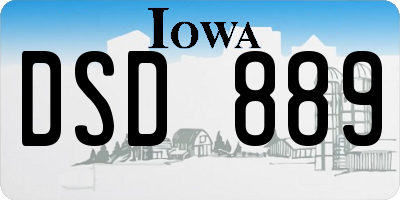 IA license plate DSD889