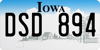 IA license plate DSD894