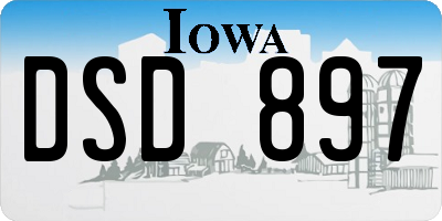 IA license plate DSD897
