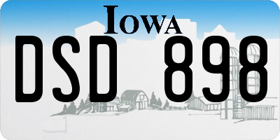 IA license plate DSD898
